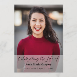 Firande i Life Photo Simple Memorial Funeral Program