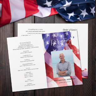Firande i Life Photo US Flagga-begravningsprogramm Reklamblad