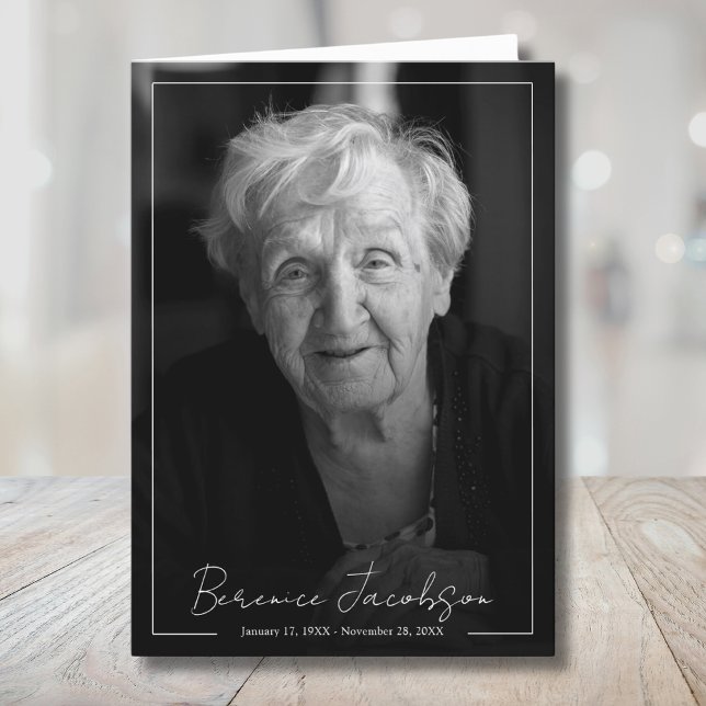 Firande i Life-programmet Tack Kort (Funeral Memorial Celebration Of Life Program)