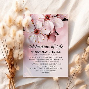 Firande i Life Rosa Blommar begravning Inbjudningar