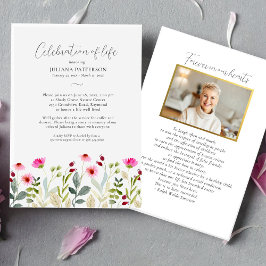Firande i Life Rosa Painting Blommigt Funeral Inbjudningar