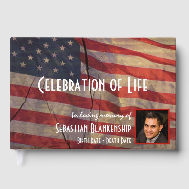 Firande i Life Rustic American Flagga Memorial Gästböcker (Framsida)