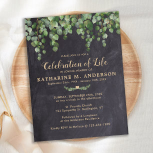 Firande i Life Rustic Greenery Funeral Inbjudan Vykort