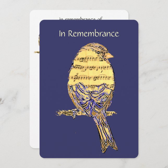 Firande i Life Service Inbjudan Music Sång Bird (Fram/baksida)