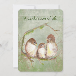Firande i Life Service Sparrow Bird Family Inbjudningar