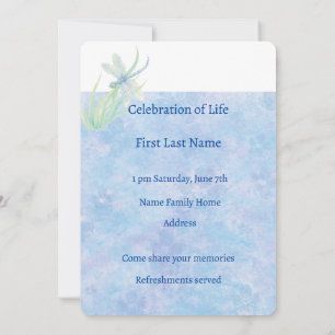 Firande i Life Service Watercolor Dragonfly Inbjudningar