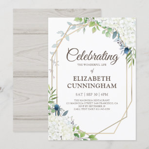 Firande i Life Simple Blommigt Geometric Woodsy Inbjudningar