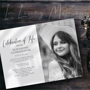 Firande i Life Simple Chic Elegant Photo Inbjudan Vykort