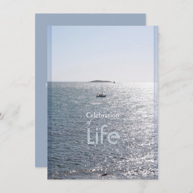 Firande i Life Sjölandskap 3-inbjudan Inbjudningar (Fram/baksida)