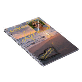 Firande i Life Sunset Ocean Photo Guest Bok Anteckningsbok