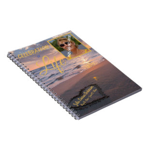 Firande i Life Sunset Ocean Photo Guest Bok Anteckningsbok