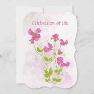 Firande i Life Sweet Peas Flower Art Inbjudningar