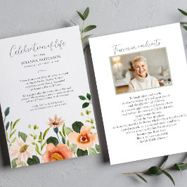 Firande i Life Watercolor Blommigt Funeral Inbjudningar