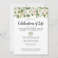 Firande i Life White Blommigt Funeral Memorial