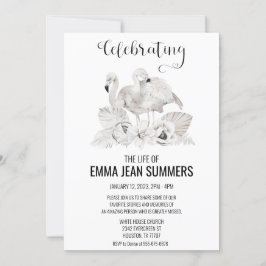 Firande i Life White Flamingo Boho Tropical Inbjudningar