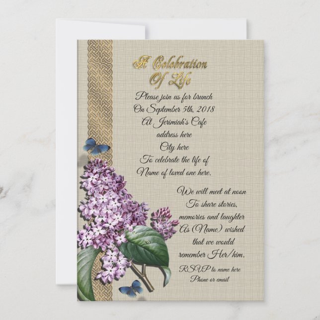 Firande i Lilacs Inbjudningar (Framsida)