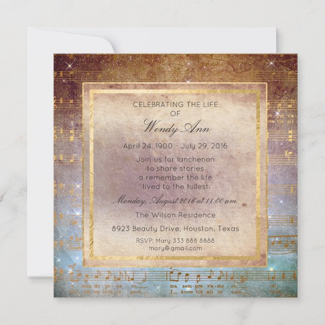 Firande i Live Golden Music Inbjudningar (Framsida)