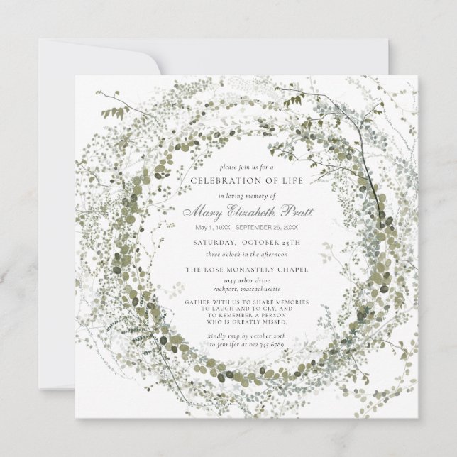 Firande i livets begravda fotopatoniska torget inbjudningar (Framsida)