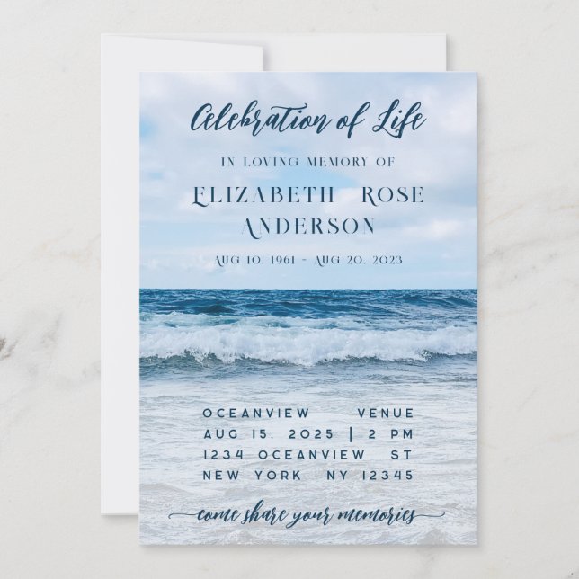 Firande i livets begravningsinbjudan (Framsida)