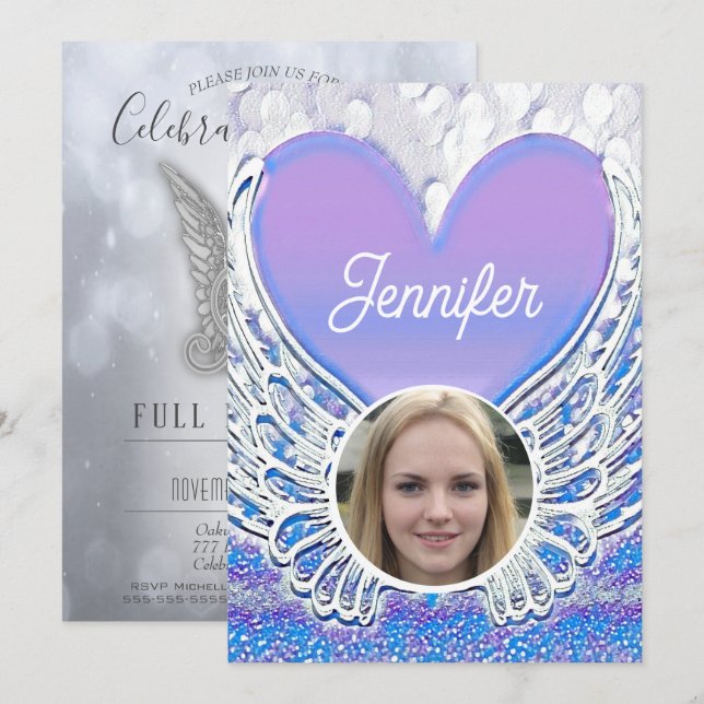 Firande i livets begravningsinbjudan inbjudningar (Fram/baksida)