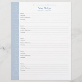 Firande i livets bindare Fyllningssidan vit blått