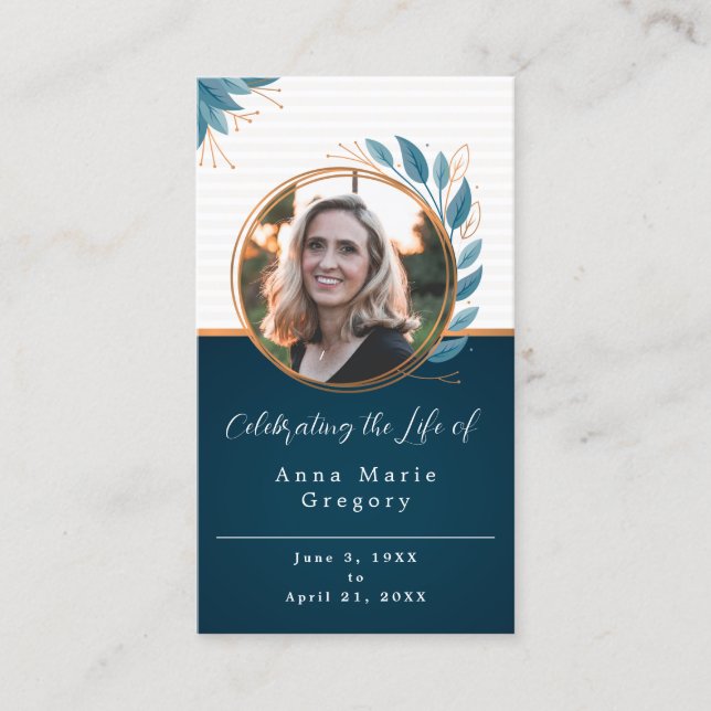 Firande i livets fotopapperkort för bronisbön visitkort (Framsida)