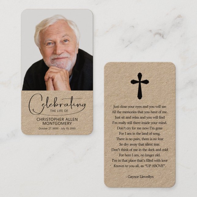 Firande i livets fotopapperkort visitkort (Fram/baksida)