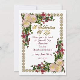 Firande i livets inbjudan blommigt ram