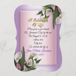 Firande i livets inbjudan calla lilies