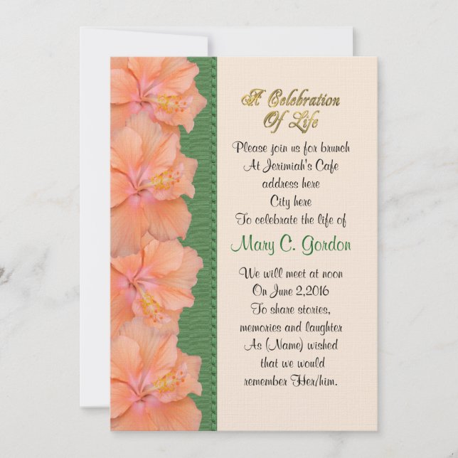 Firande i livets inbjudan hibiscus (Framsida)