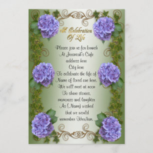 Firande i livets inbjudan: hydrangea inbjudningar