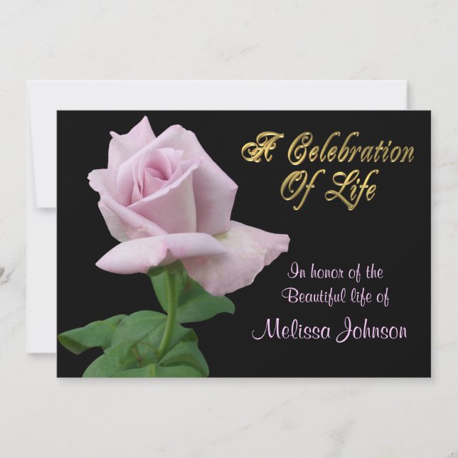 Firande i livets inbjudan lavender ro (Framsida)