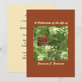 Firande i livets inbjudan, Orange Butterfly Inbjudningar