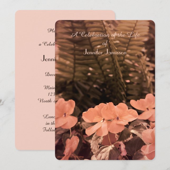 Firande i livets inbjudan, Pastel Flowers Inbjudningar (Fram/baksida)