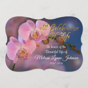 Firande i livets inbjudan rosa orchids