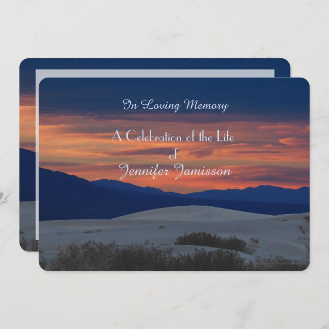 Firande i livets inbjudan, Sunset at Dunes Inbjudningar (Fram/baksida)