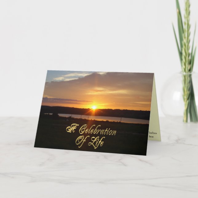 Firande i livets minnesinbjudan Soluppgång Inbjudan (Framsida)