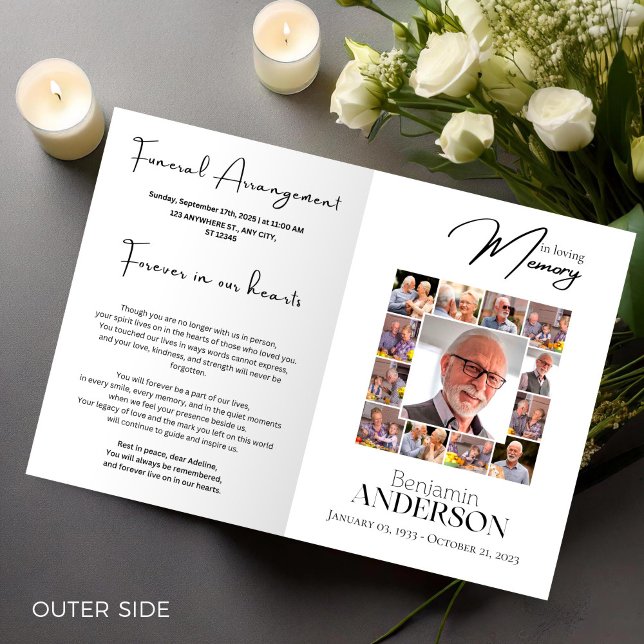 Firande i livets obituary Photo Collage Funeral Program (Funeral Program Template Foldable –  Celebration of Life,Obituary,Photo Collage )
