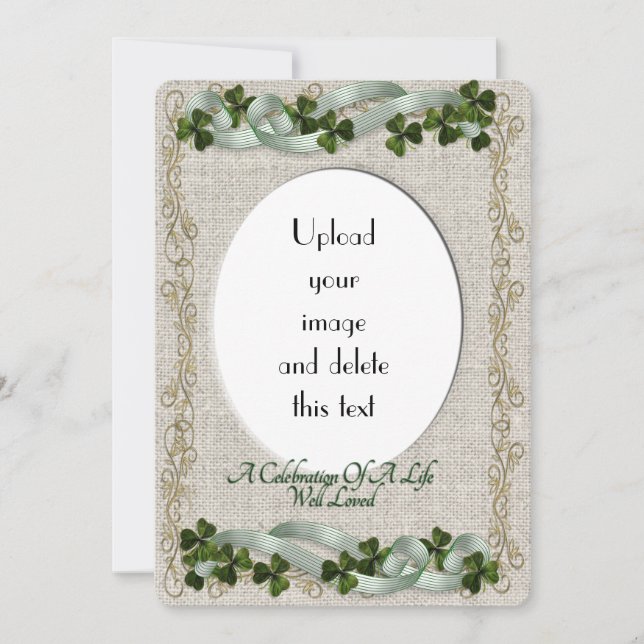 Firande i livinbjudan Irländskt tema Inbjudningar (Framsida)