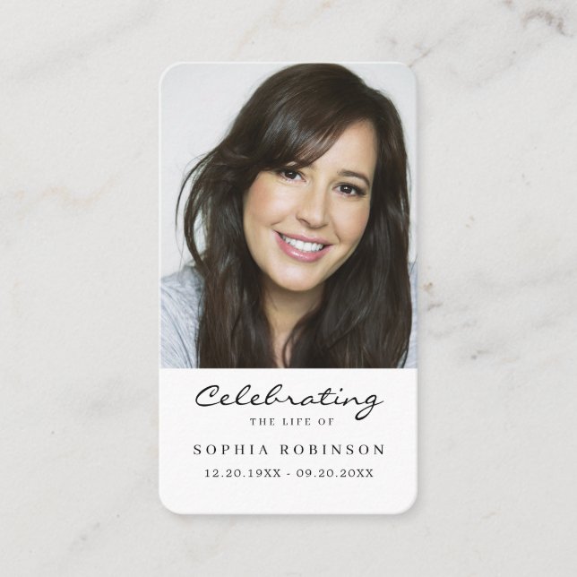 Firande i livstidsfotopapperkortet visitkort (Framsida)