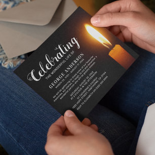 Firande i minnesfoto för Life Candle Light Photo Inbjudningar