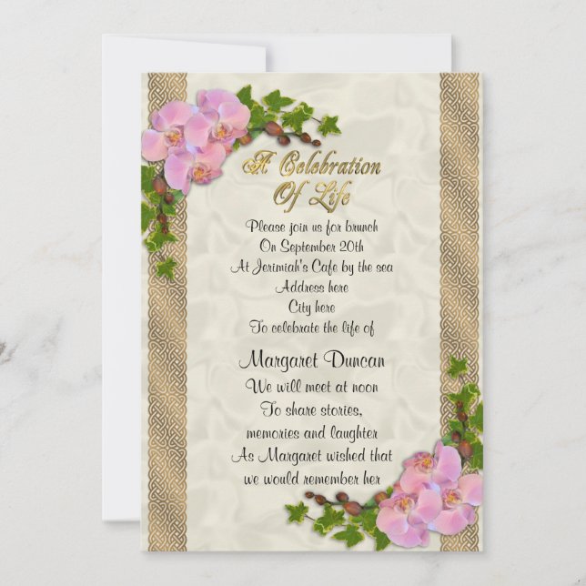 Firande i Orkidéer Inbjudningar (Framsida)