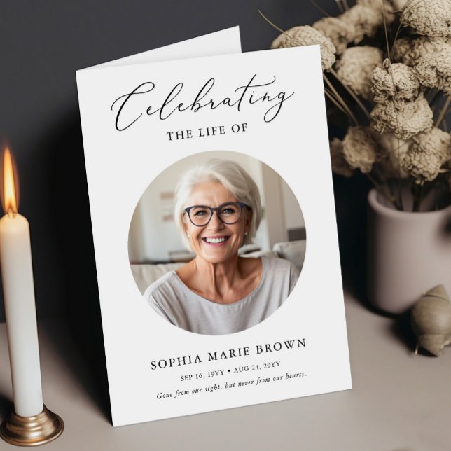 Firande i programmet Life Photo Funeral Memorial Kort (Skapare uppladdad)