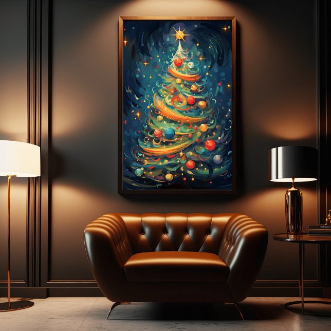 "Firande i Stollig: Whimsical Julgran Poster (Skapare uppladdad)