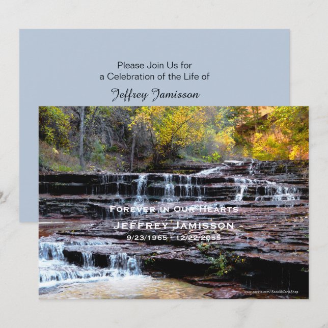 Firande i Tunnelbanan  för livinbjudan Waterfall Inbjudningar (Fram/baksida)