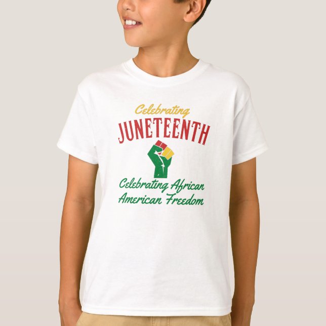 Firande Juneteenth Afroamerikansk frihet T- T Shirt (Framsida)
