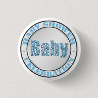 Firande-knappar för Glitter Blue Baby Shower Knapp