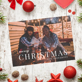 Firande-kort för julfamiljen helgdag julkort