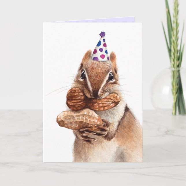firande-kort för roligt, söt djurekorre tack kort (Framsida)