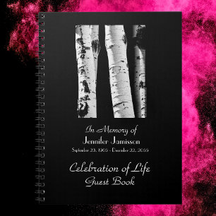 Firande Life Guest Bok Aspen Black and White Anteckningsbok